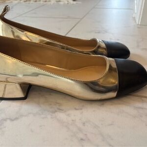 Gold and Black Heels with Elegant Design